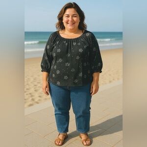 🌸 Sonoma Black Floral Blouse | Size 4X 🌸